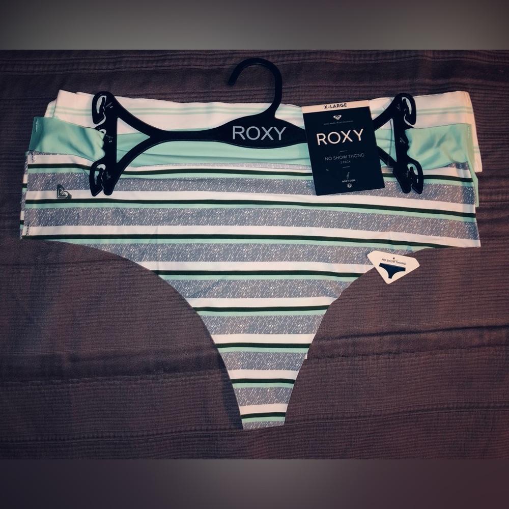ROXY Panties (3) Pak NoShow Thong Underwear Set Women’s sz XL Retail $39 NEW